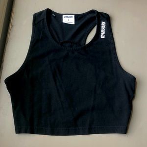 Gymshark black workout cropped tank